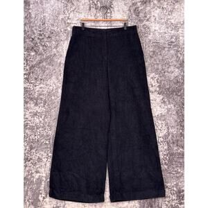 New Julia Amory Pants XL Womens Black Corduroy High Rise Wide Leg Cuffed